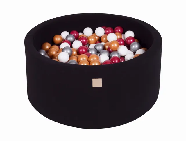 meowbaby-piscine-balles-ronde-90x40-cm-jersey-noir-300-balles image 1