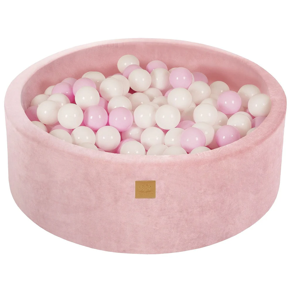 meowbaby-piscine-balles-ronde-90x30-cm-velours-rose-200-balles image 6