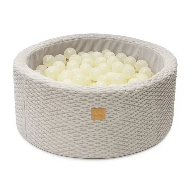 meowbaby-piscine-balles-90x30-cm-dune-cru-200-balles image 1