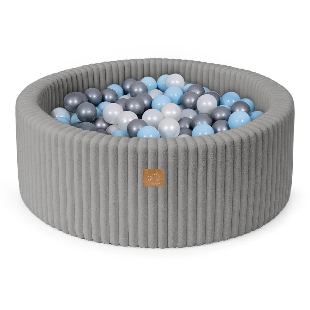 meowbaby-churros-piscine-balles-ronde-90x30-cm-fourrure-gris-200-balles image 5