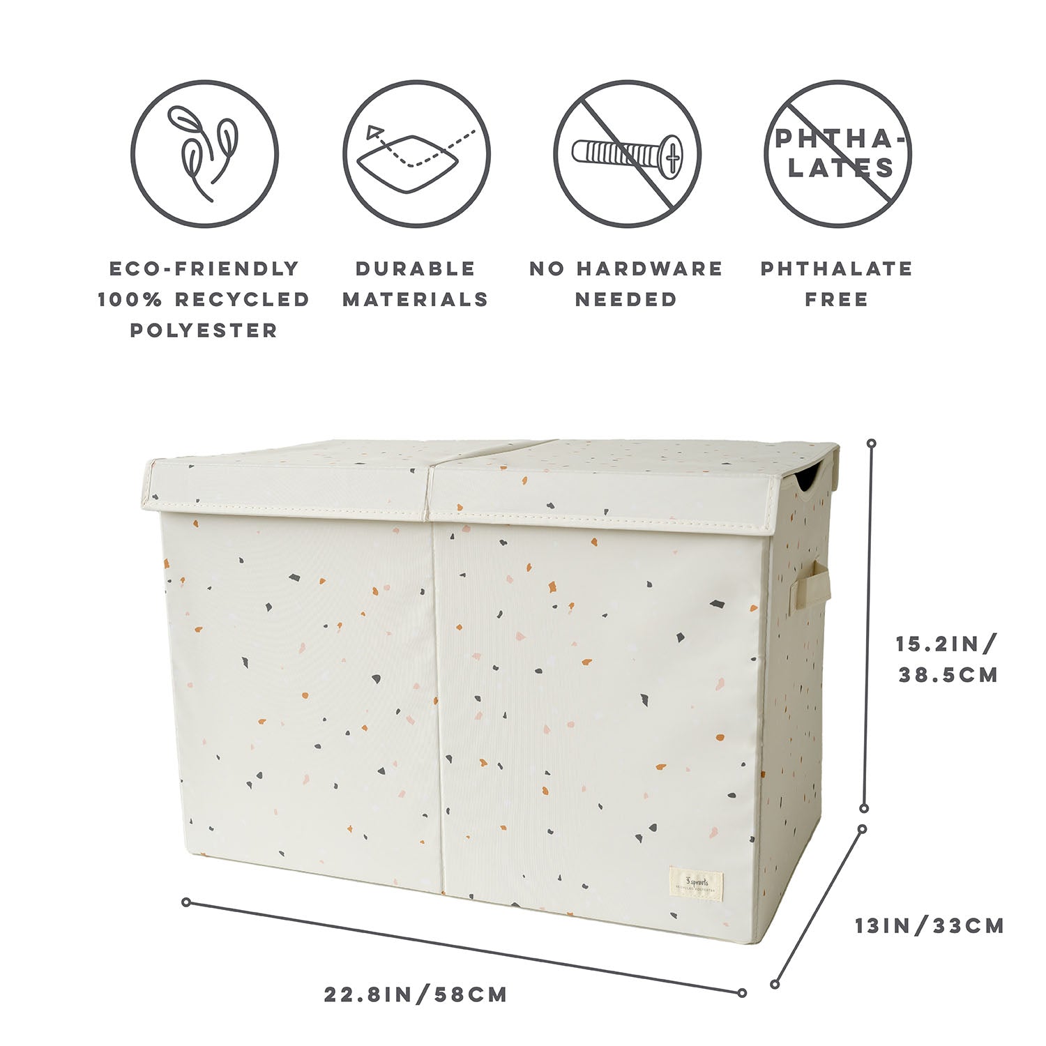 3-sprouts-coffre-de-rangement-pliable-terrazzo-cream-en-tissu-recycl image 5