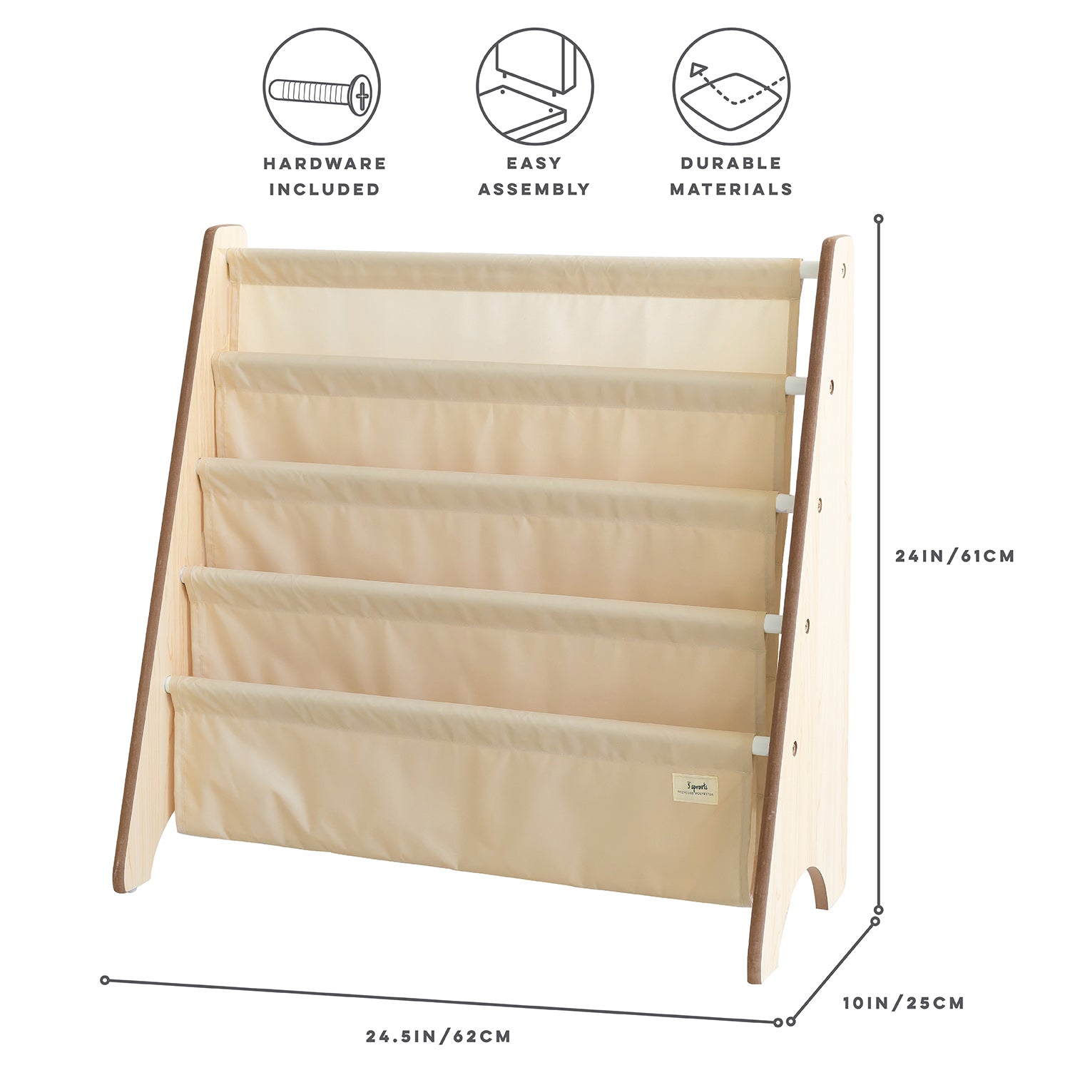 3-sprouts-beige-biblioth-que-porte-livres-en-tissu-recycl image 4