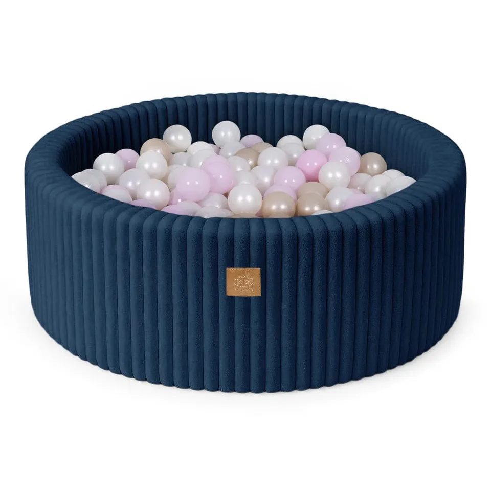 meowbaby-piscine-balles-ronde-90x30-cm-churros-bleu-200-balles image 1