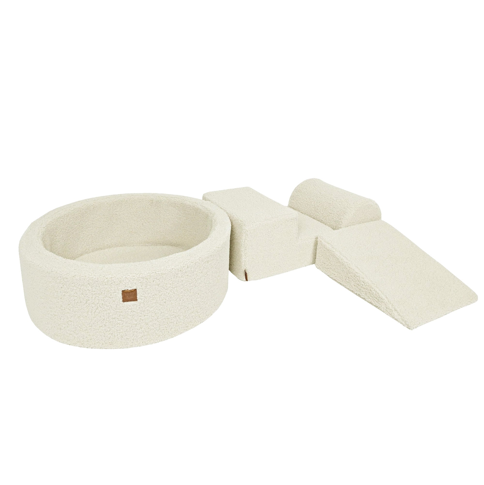meowbaby-parcours-3-pi-ces-piscine-balles-ronde-90x30-bearly-cr-me-200-balles image 6