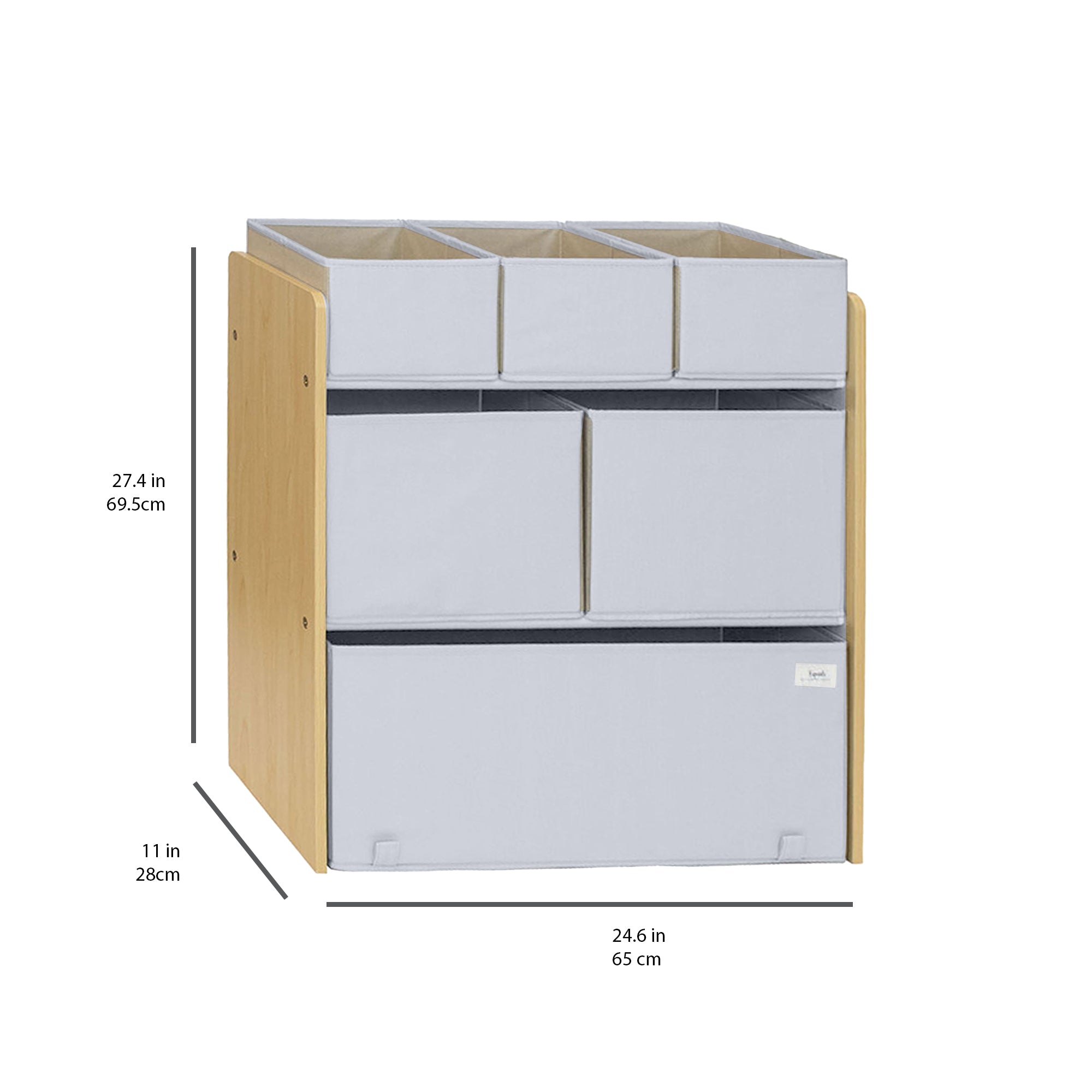3-sprouts-organisateur-jouets-multi-bacs-gris-tissu-recycl-6-bacs image 4