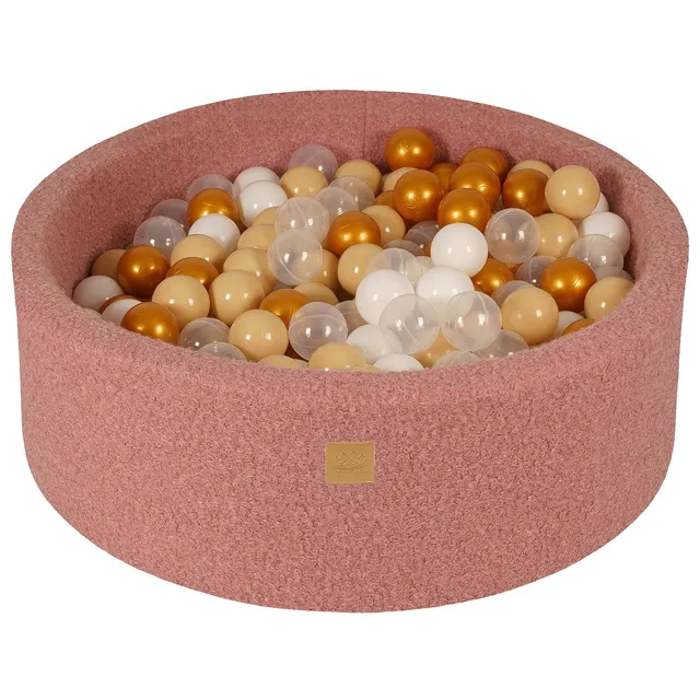 meowbaby-piscine-balles-ronde-90x30-cm-bouclette-rose-200-balles-au-choix image 1