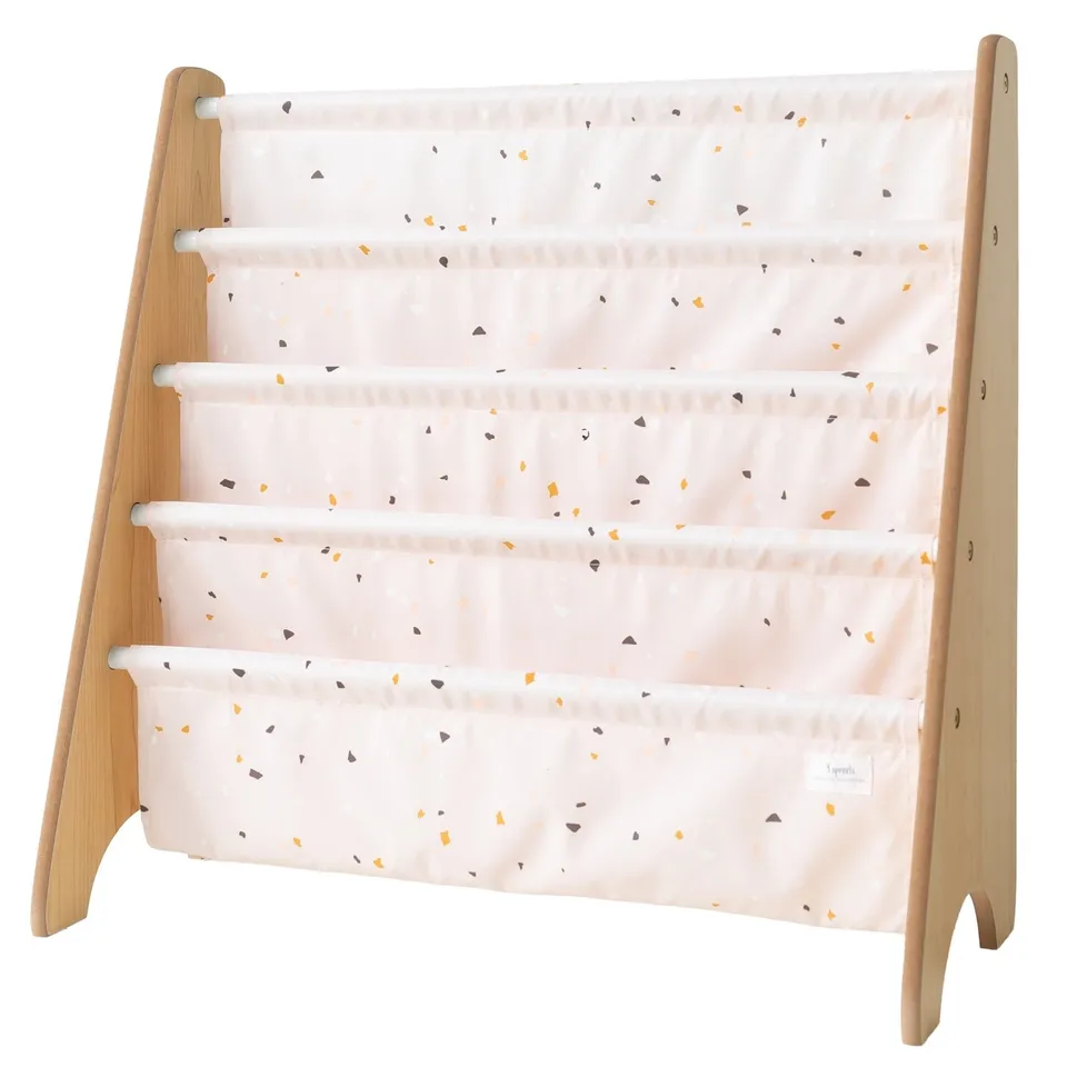 3-sprouts-biblioth-que-enfant-terrazzo-rose-en-tissu-recycl image 1