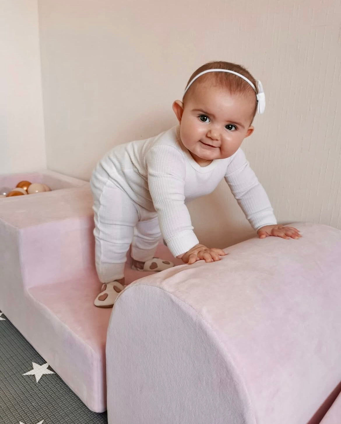 meowbaby-parcours-de-motricit-5-pi-ces-avec-petite-piscine-balles-en-velours-ros image 3