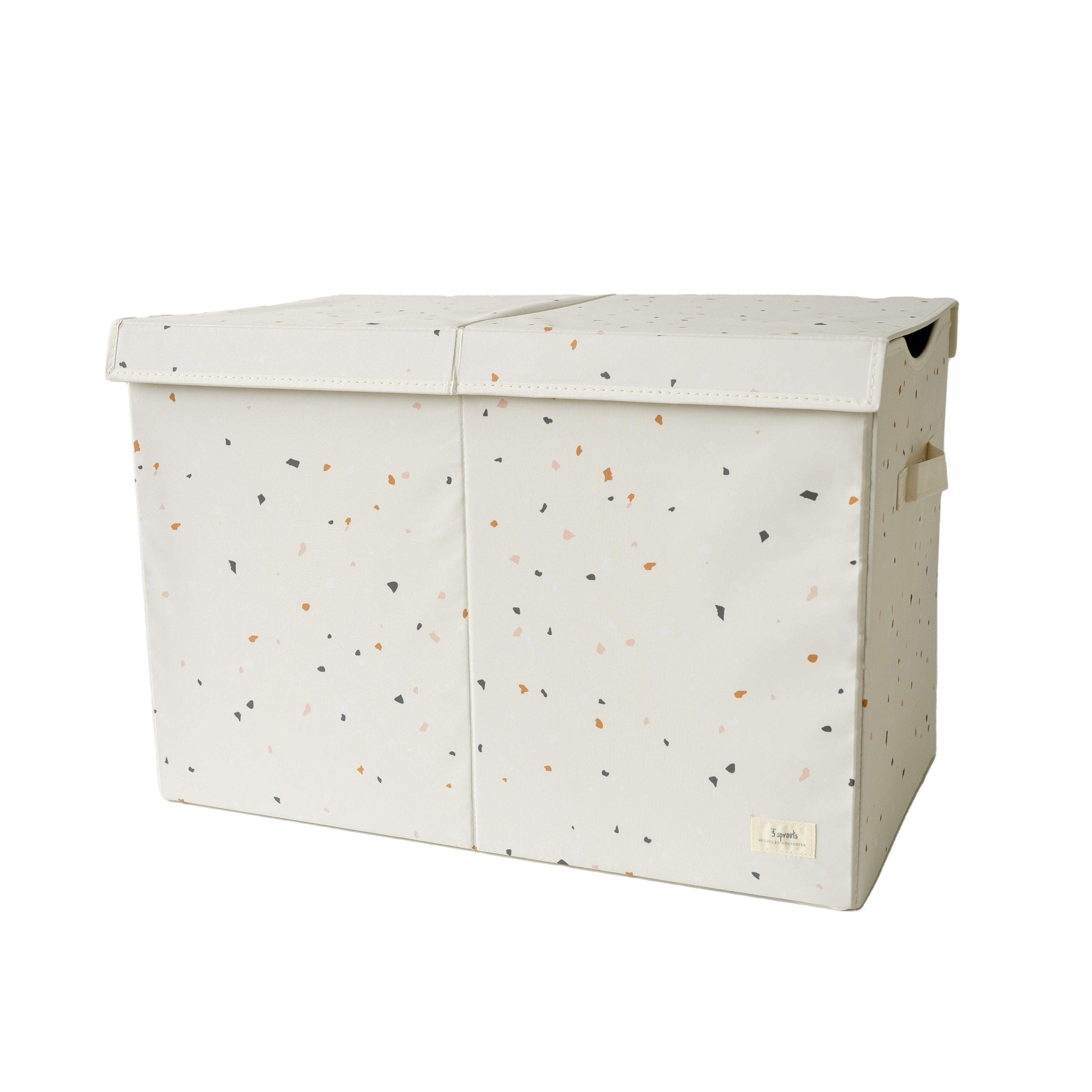 3-sprouts-coffre-de-rangement-pliable-terrazzo-cream-en-tissu-recycl image 1