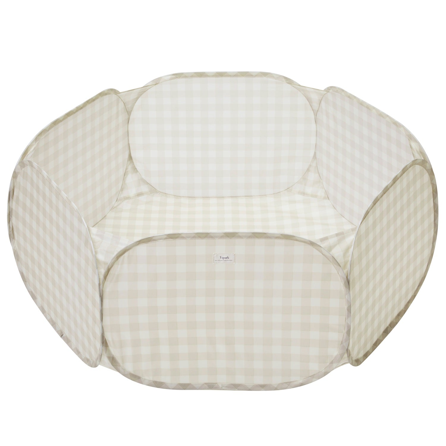 3-sprouts-piscine-balles-en-tissu-recycl-beige-vichy-gingham image 1
