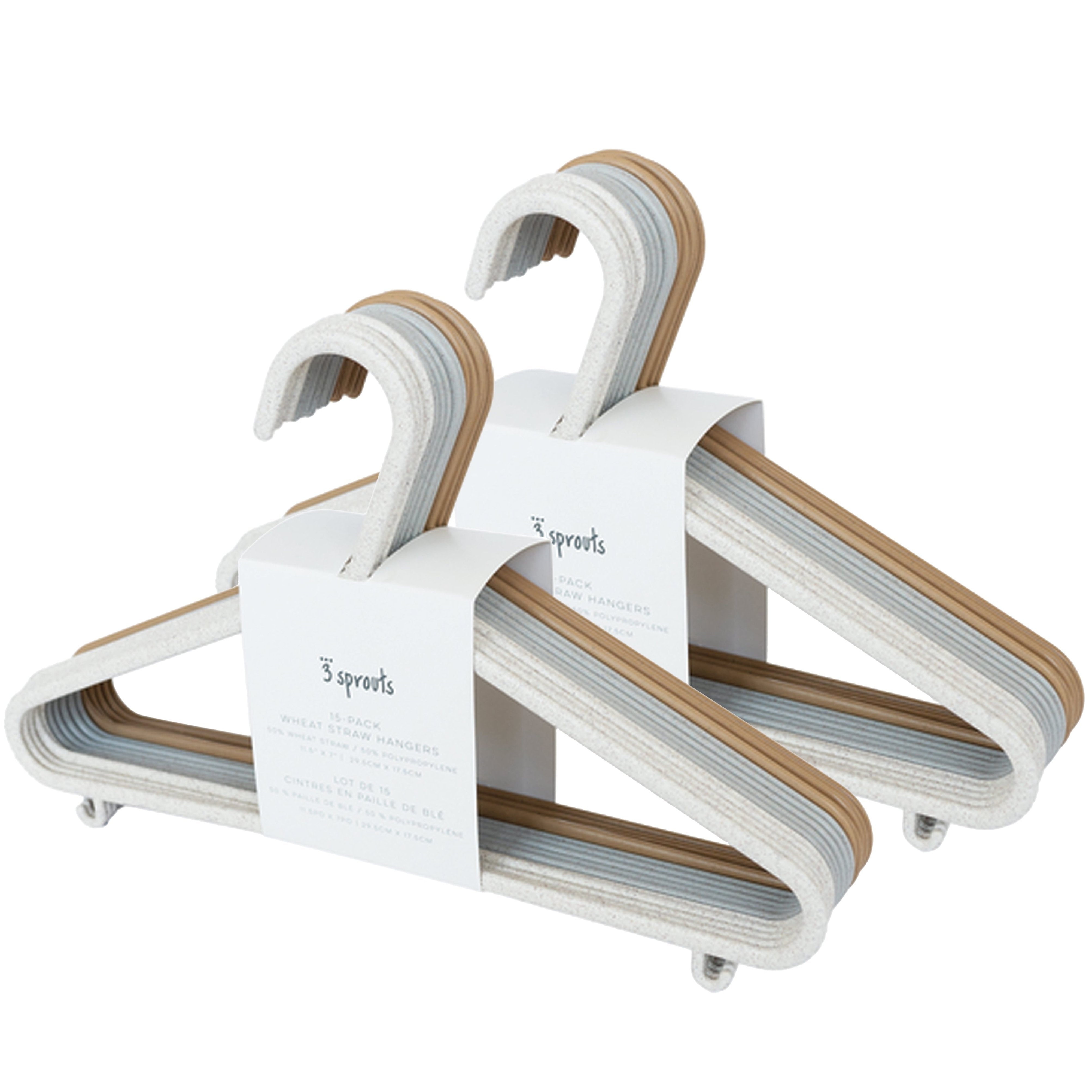 3-sprouts-lot-de-30-cintres-enfant-paille-de-bl-cream-gray-brown image 1