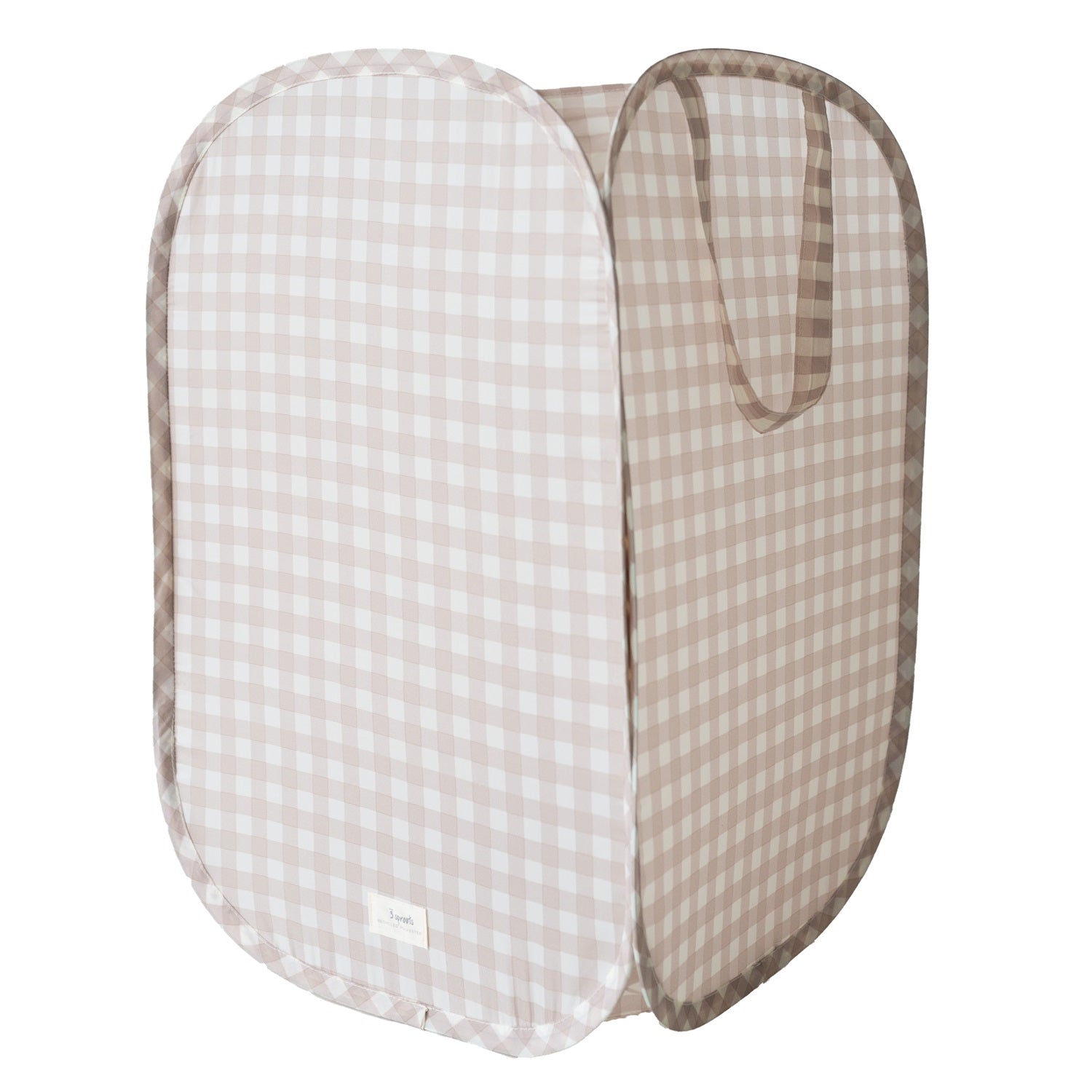 3-sprouts-panier-linge-pop-up-gingham-beige-tissu-recycl image 1