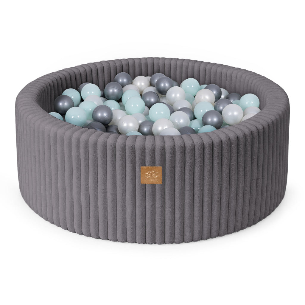 meowbaby-piscine-balles-ronde-90x30-cm-churros-anthracite-200-balles image 1