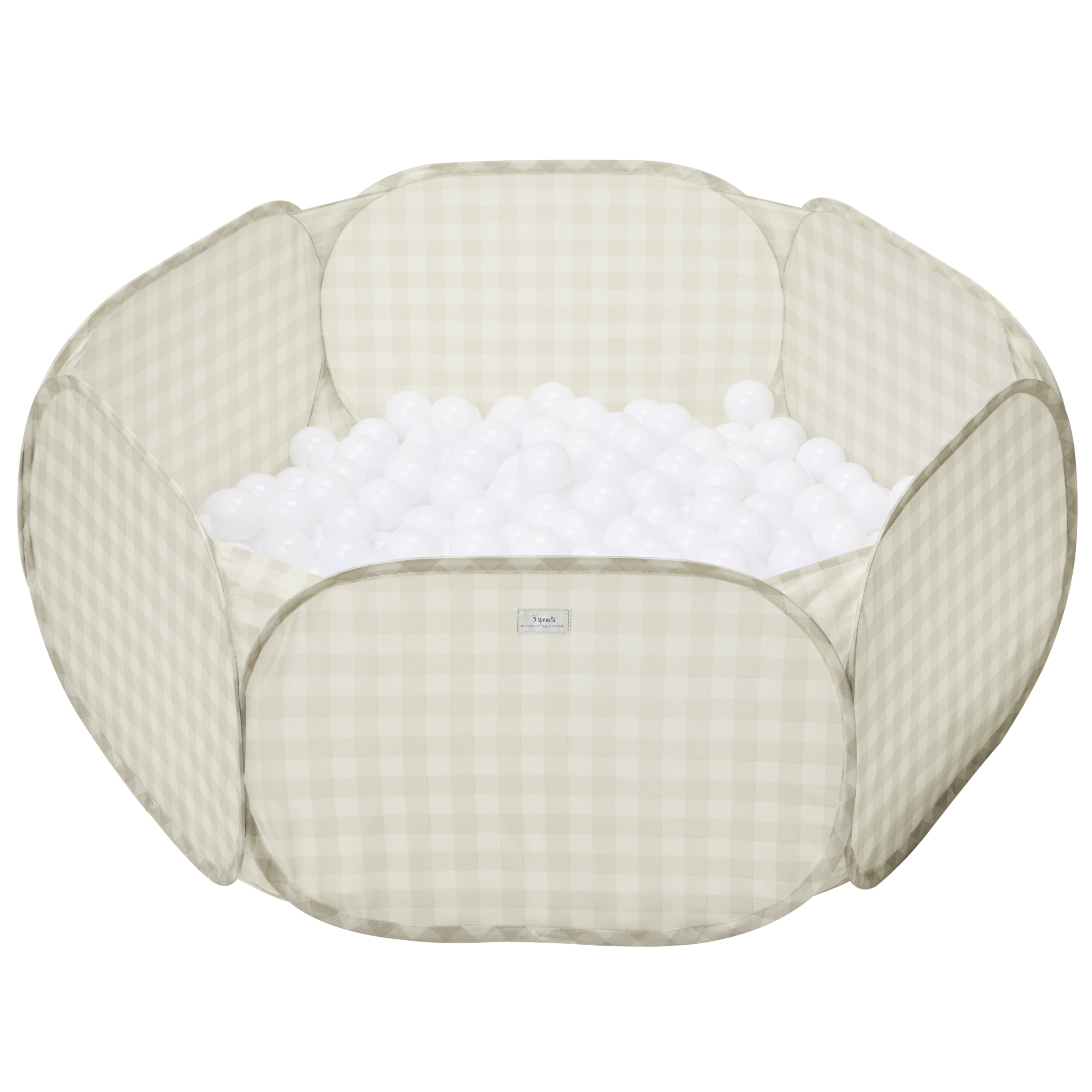3-sprouts-piscine-balles-en-tissu-recycl-beige-vichy-gingham image 3