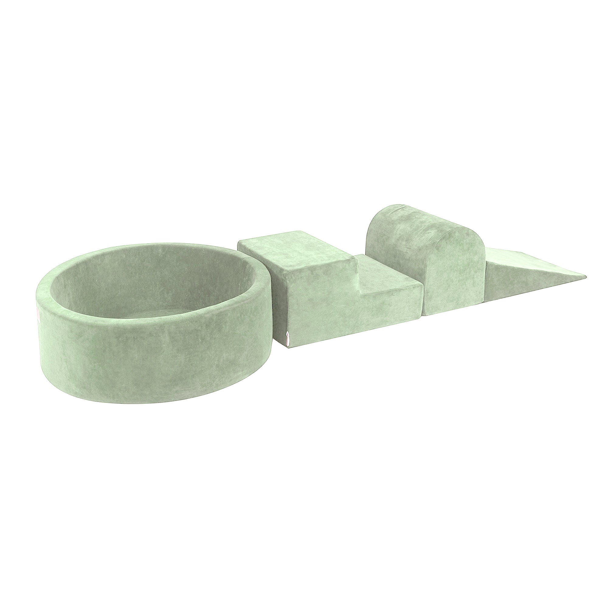 meowbaby-parcours-3-pi-ces-piscine-balles-ronde-90x30-cm-velours-vert-sauge-200- image 3