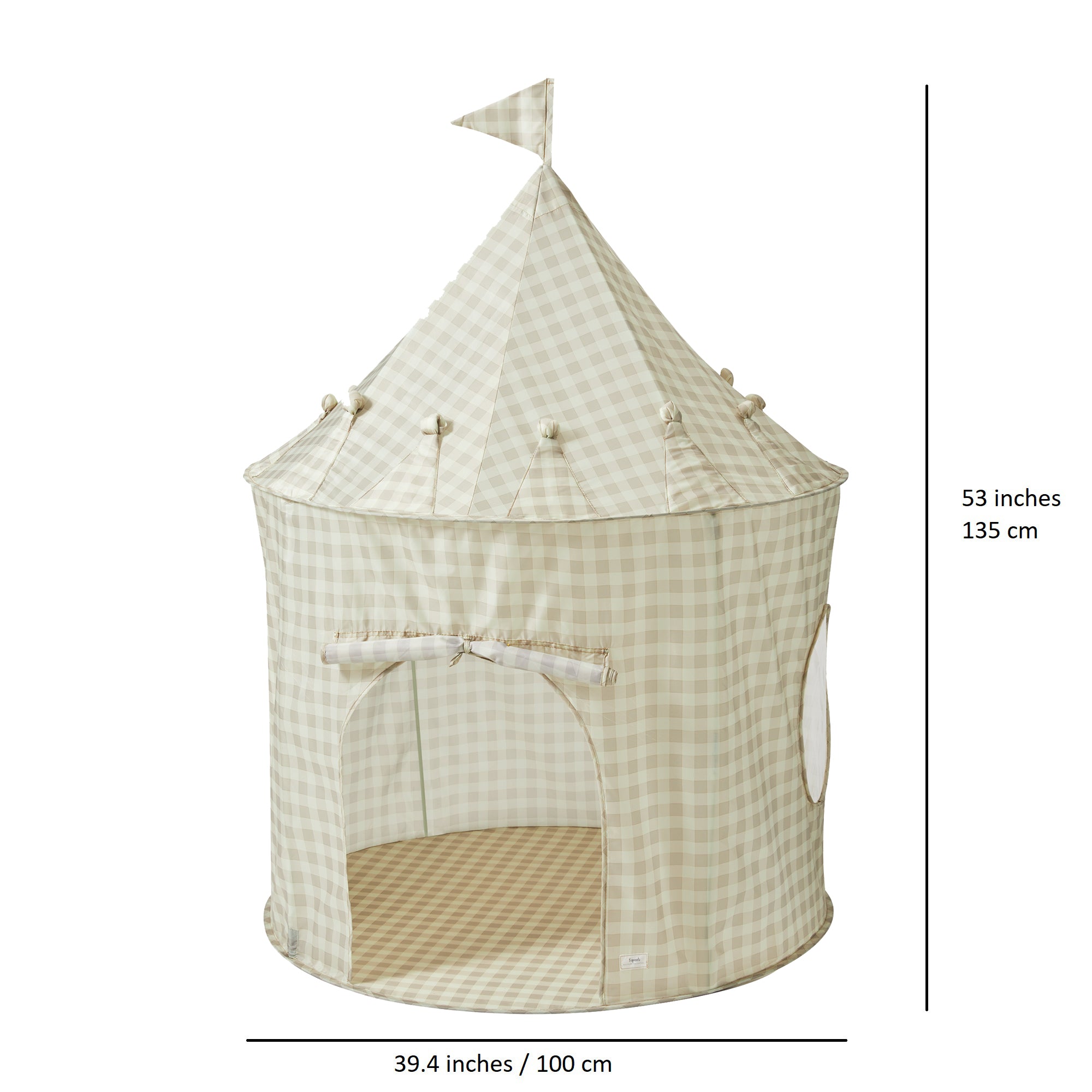 3-sprouts-tente-de-jeu-vichy-beige-en-tissu-recycl image 3