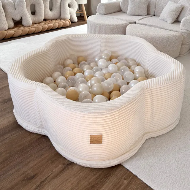 meowbaby-aesthetic-fleur-piscine-balles-93x30-cm-200-balles-cr-me image 1
