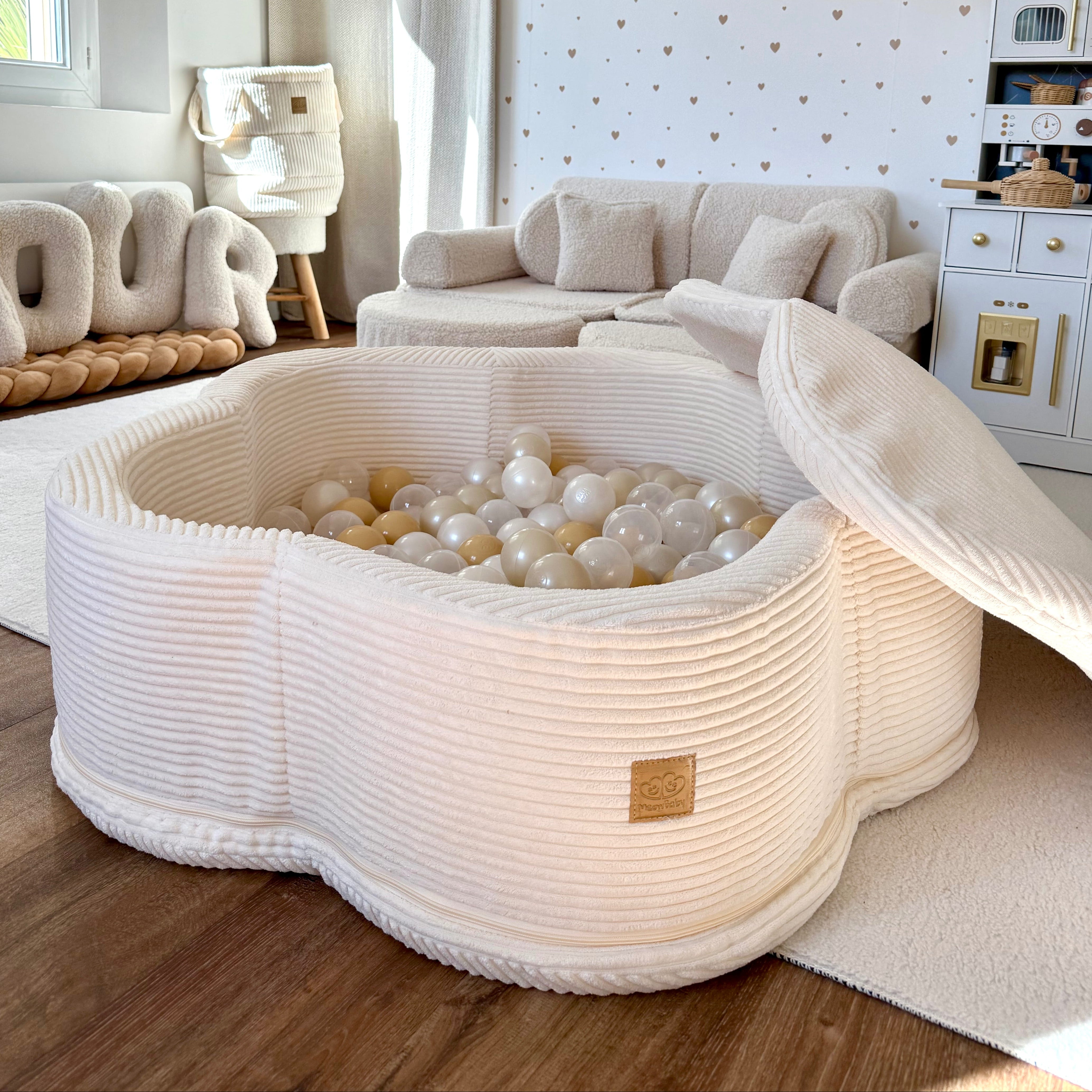 meowbaby-aesthetic-fleur-piscine-balles-93x30-cm-200-balles-cr-me image 5