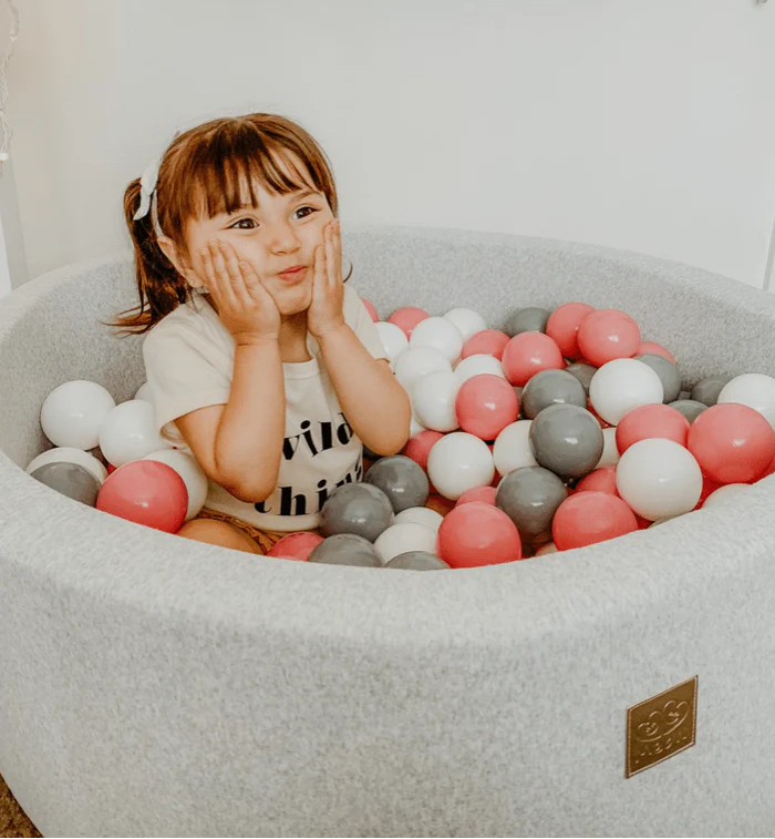 meowbaby-piscine-balles-ronde-90x30-cm-jersey-200-balles-gris-clair image 6
