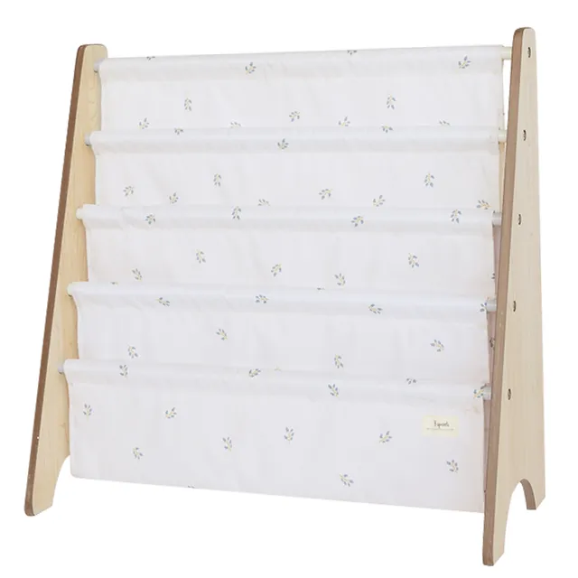 3-sprouts-porte-livres-enfant-tissu-recycl-taupe-blueberry image 1
