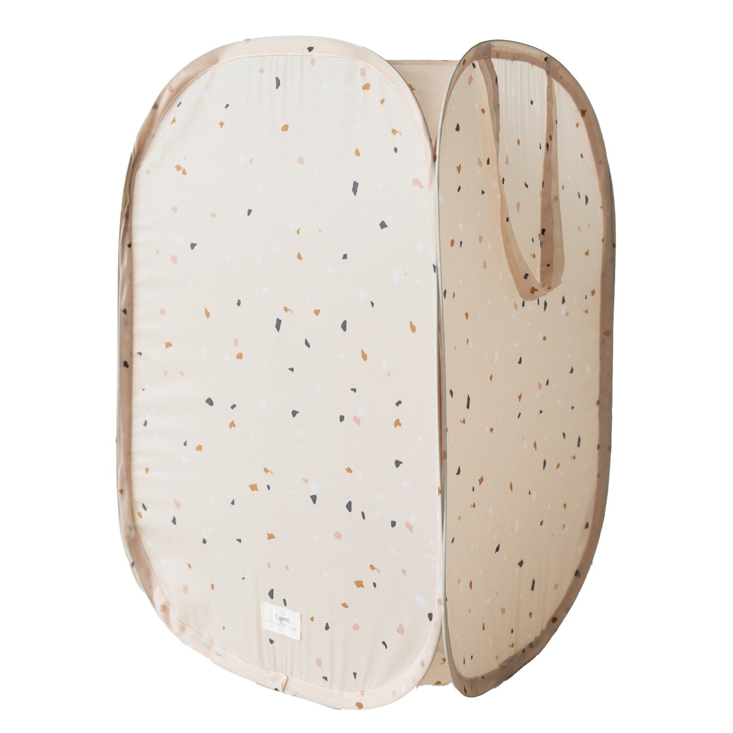 3-sprouts-panier-linge-pop-up-beige-terrazzo-tissu-recycl image 1