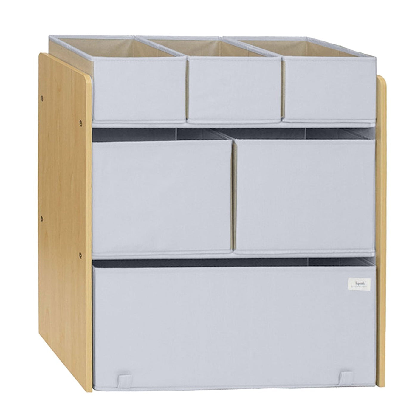 3-sprouts-organisateur-jouets-multi-bacs-gris-tissu-recycl-6-bacs image 1