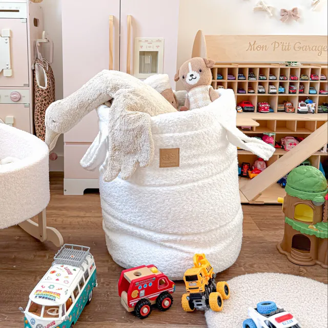 meowbaby-boucle-panier-de-rangement-50-cm-blanc-en-tissu-boucl image 1