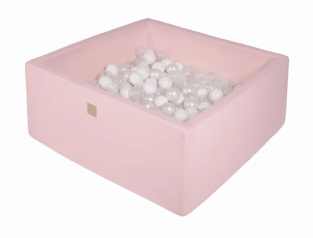 meowbaby-piscine-balles-carr-e-90x90-cm-jersey-rose-300-balles-au-choix image 1