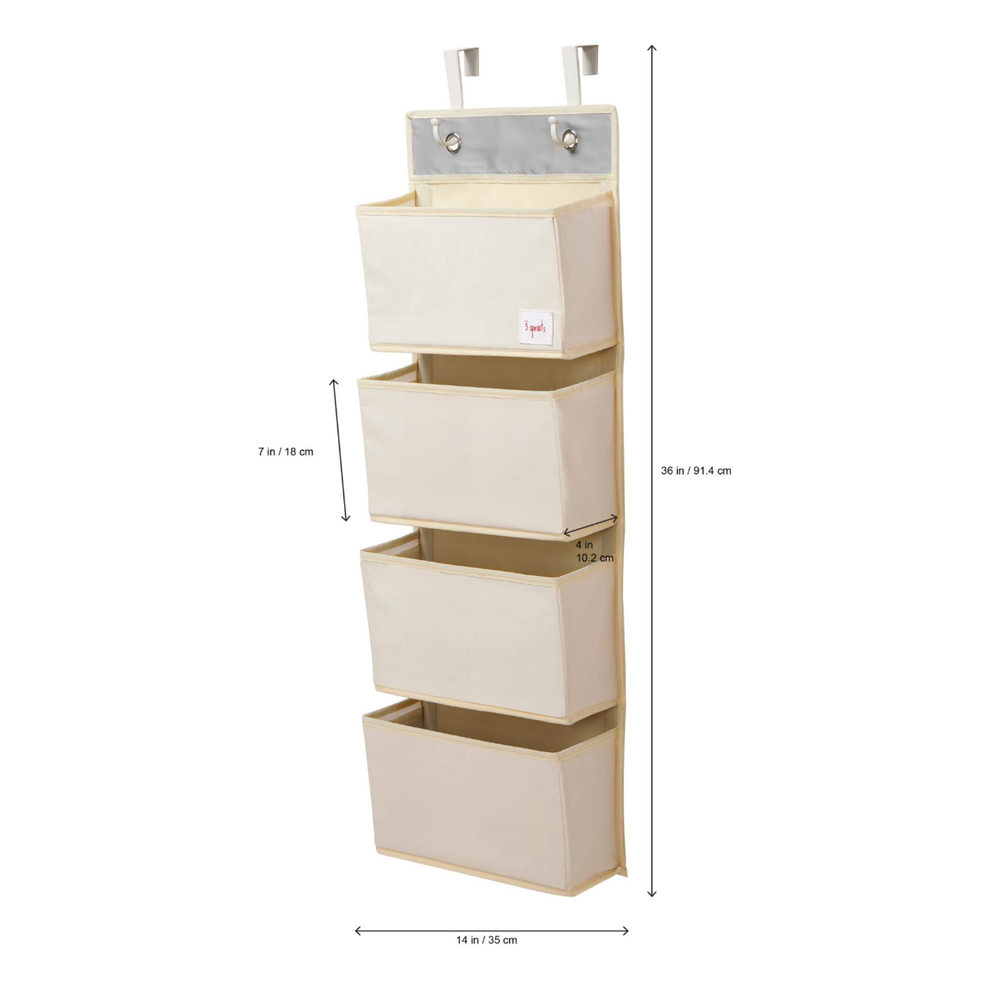 3-sprouts-organisateur-mural-ours-rangement-suspendu-4-poches image 6