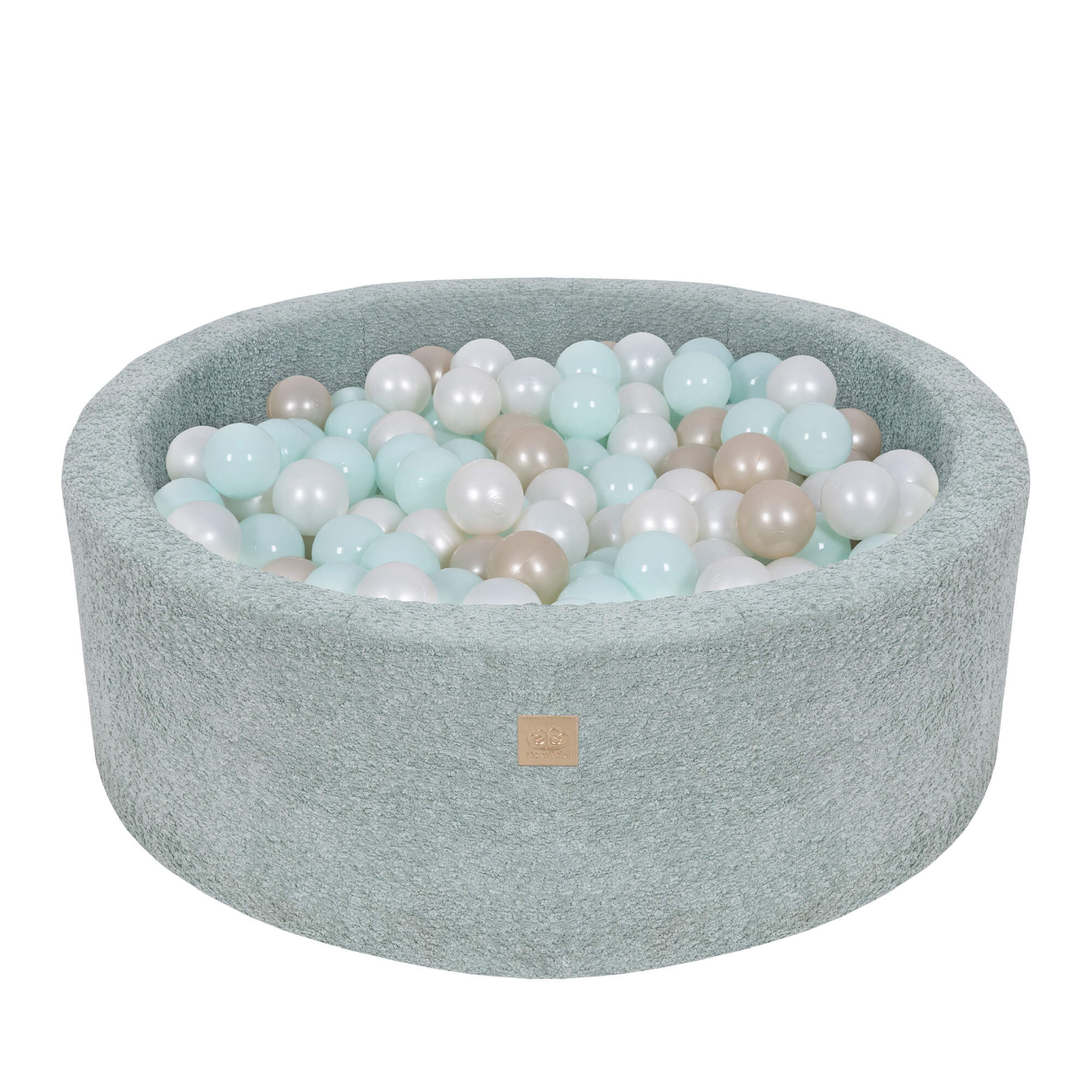 meowbaby-piscine-balles-ronde-90x30-cm-boucl-menthe-200-balles image 2