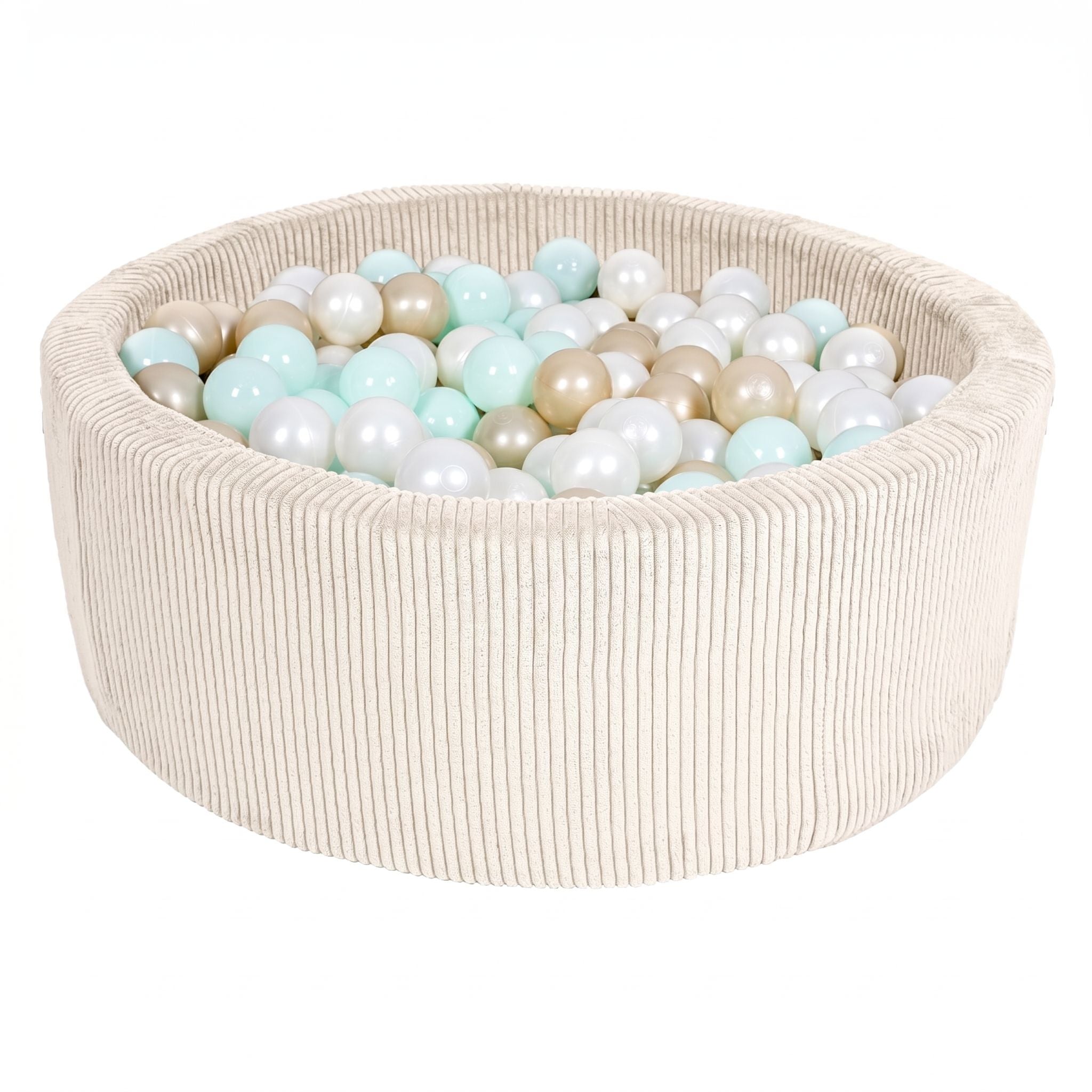 meowbaby-piscine-balles-ronde-90x30-cm-corduroy-aesthetic-cr-me-200-balles image 3