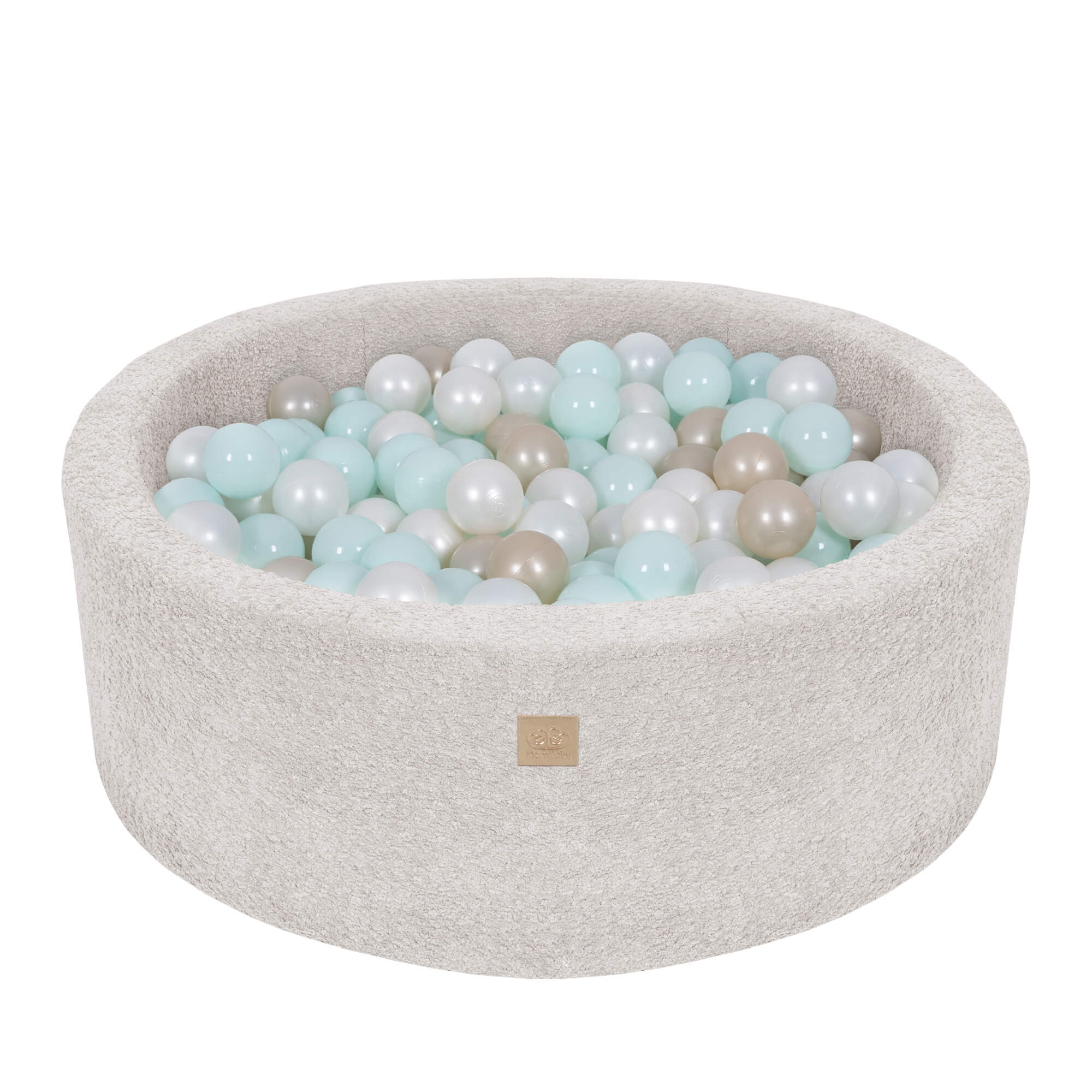 meowbaby-piscine-balles-ronde-90x30-cm-boucl-champagne-200-balles image 2