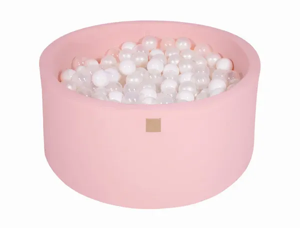 meowbaby-piscine-balles-ronde-90x40-cm-jersey-rose-300-balles image 1