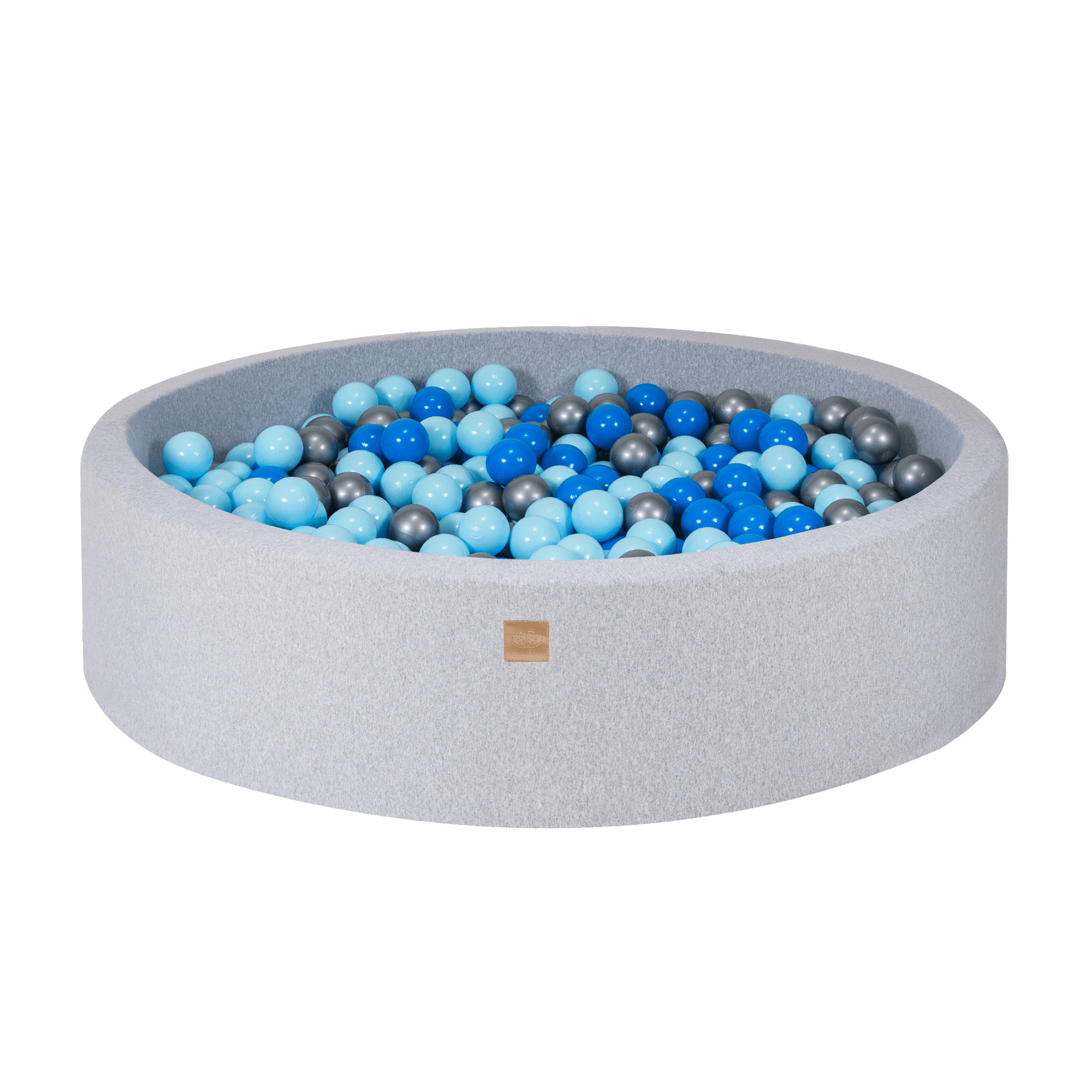 meowbaby-piscine-balles-ronde-120x30-cm-jersey-gris-300-balles image 2