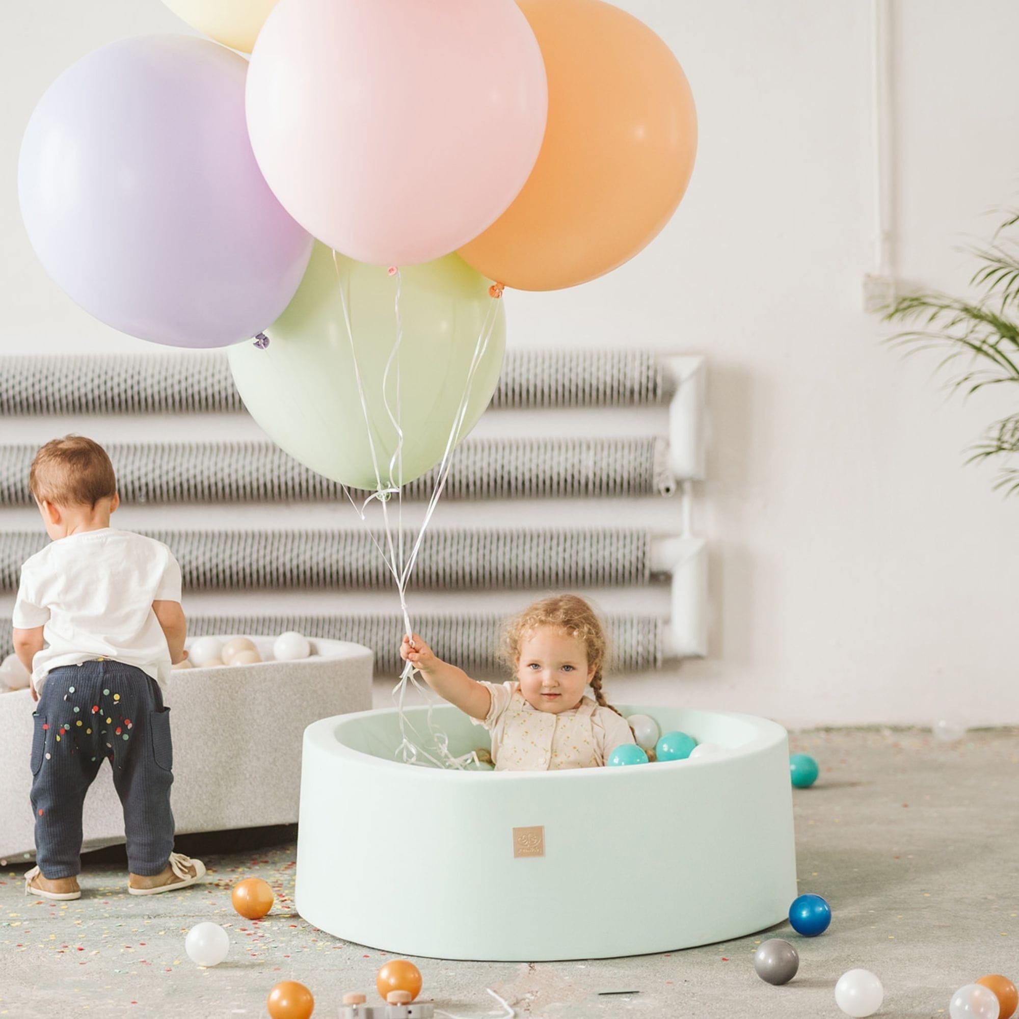 meowbaby-piscine-balles-ronde-90x40-cm-jersey-gris-300-balles-au-choix image 5