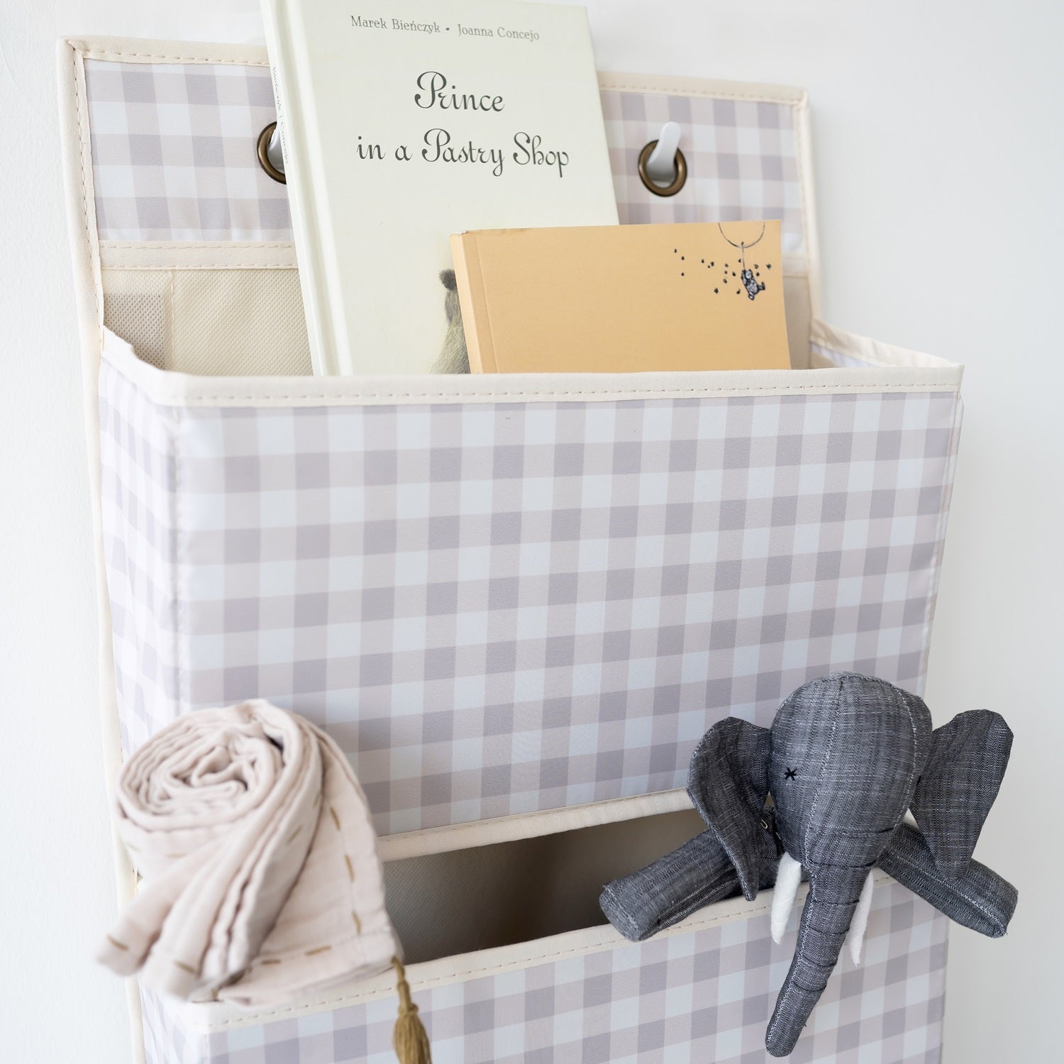 3-sprouts-gingham-beige-organisateur-suspendu-porte-4-poches image 5