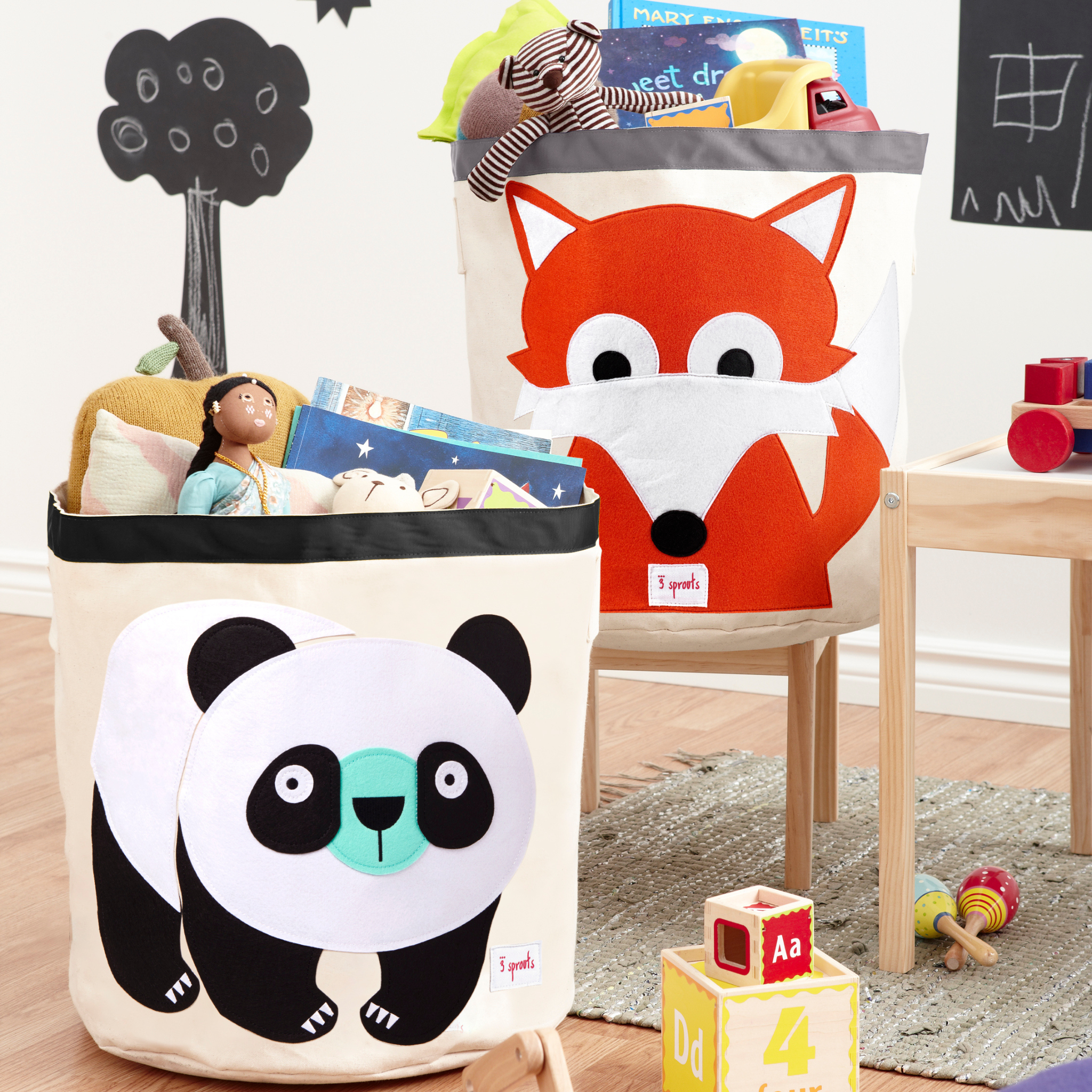 3-sprouts-panda-panier-de-rangement-jouets-rond image 2