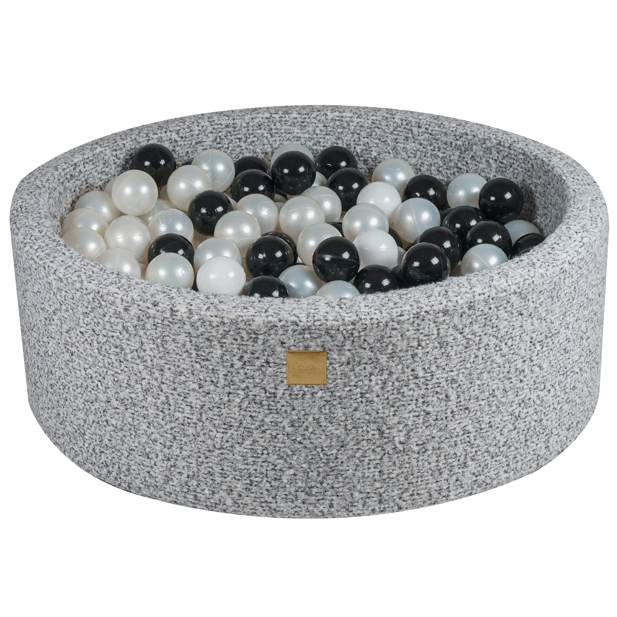 meowbaby-piscine-balles-ronde-90x30-bouclette-gris-m-lang-200-balles image 1