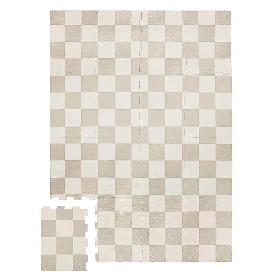 3-sprouts-tapis-puzzle-mousse-eva-damier-beige-16-dalles image 1