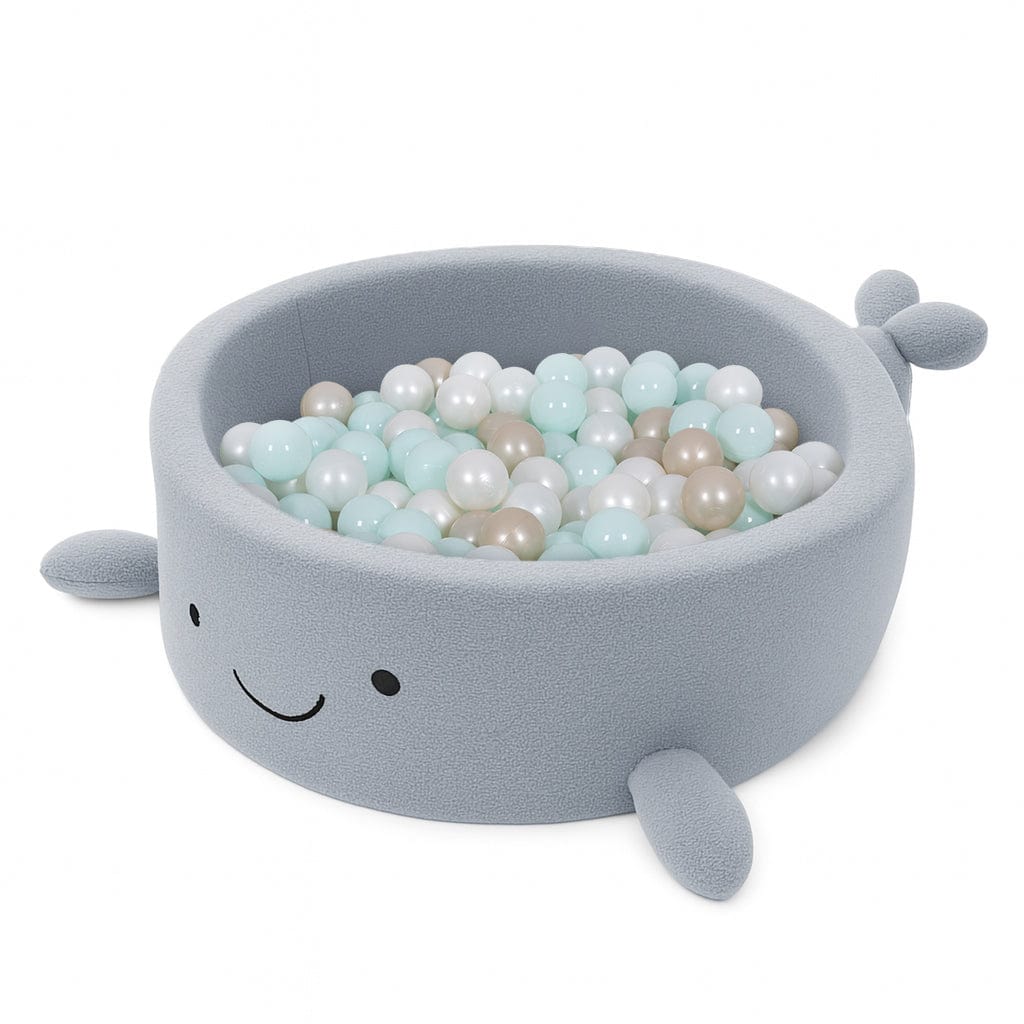 meowbaby-piscine-balles-baleine-90x30-cm-bouclette-200-balles-bleu image 1