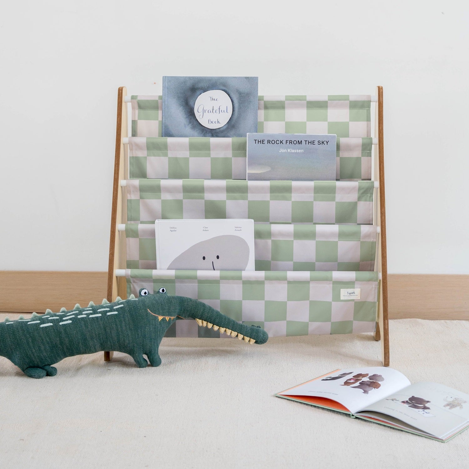 3-sprouts-biblioth-que-damier-vert-en-tissu-recycl image 3