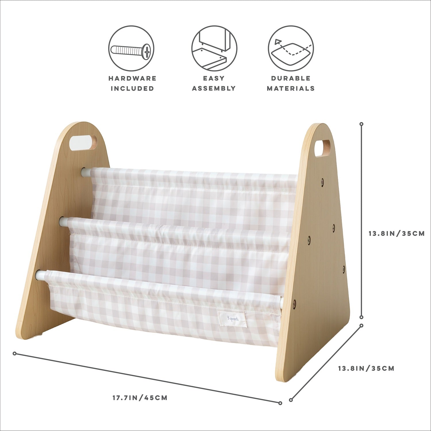 3-sprouts-biblioth-que-portable-double-face-vichy-beige image 6