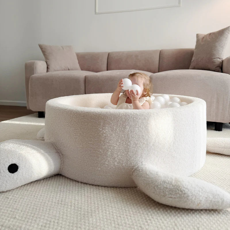 meowbaby-piscine-balles-tortue-90x30-cm-bouclette-c-line-cr-me-200-balles image 3