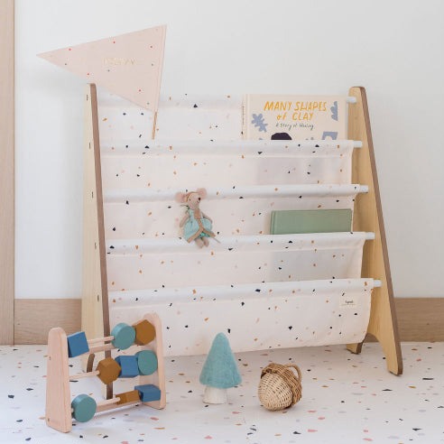 3-sprouts-biblioth-que-enfant-terrazzo-cream-en-tissu-recycl image 3