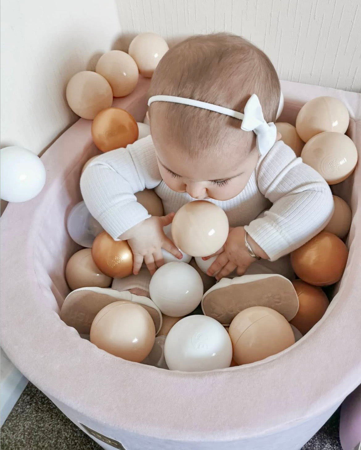 meowbaby-parcours-de-motricit-5-pi-ces-avec-petite-piscine-balles-en-velours-ros image 4