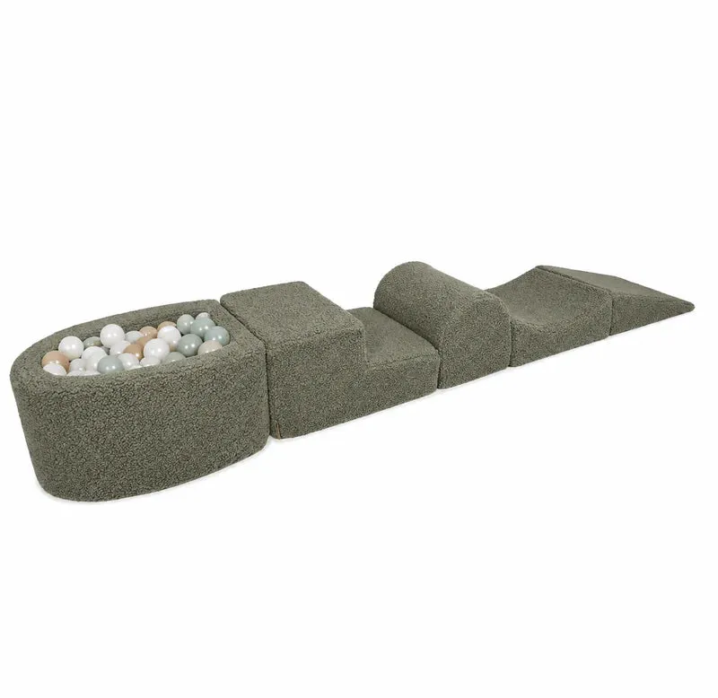 meowbaby-bearly-parcours-de-motricit-5-modules-petite-piscine-balles-kaki-balles image 1