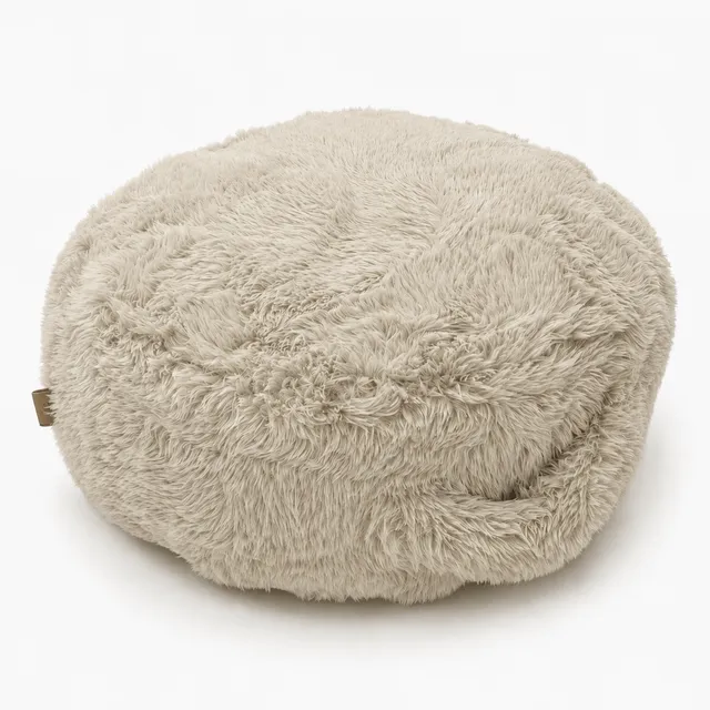 meowbaby-mammouth-coussin-de-sol-rond-en-fourrure image 1