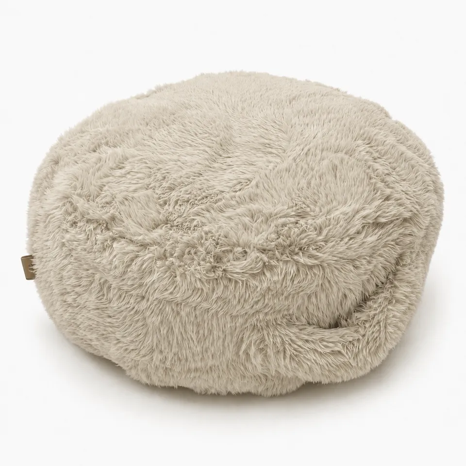 meowbaby-mammouth-coussin-de-sol-rond-en-fourrure image 1