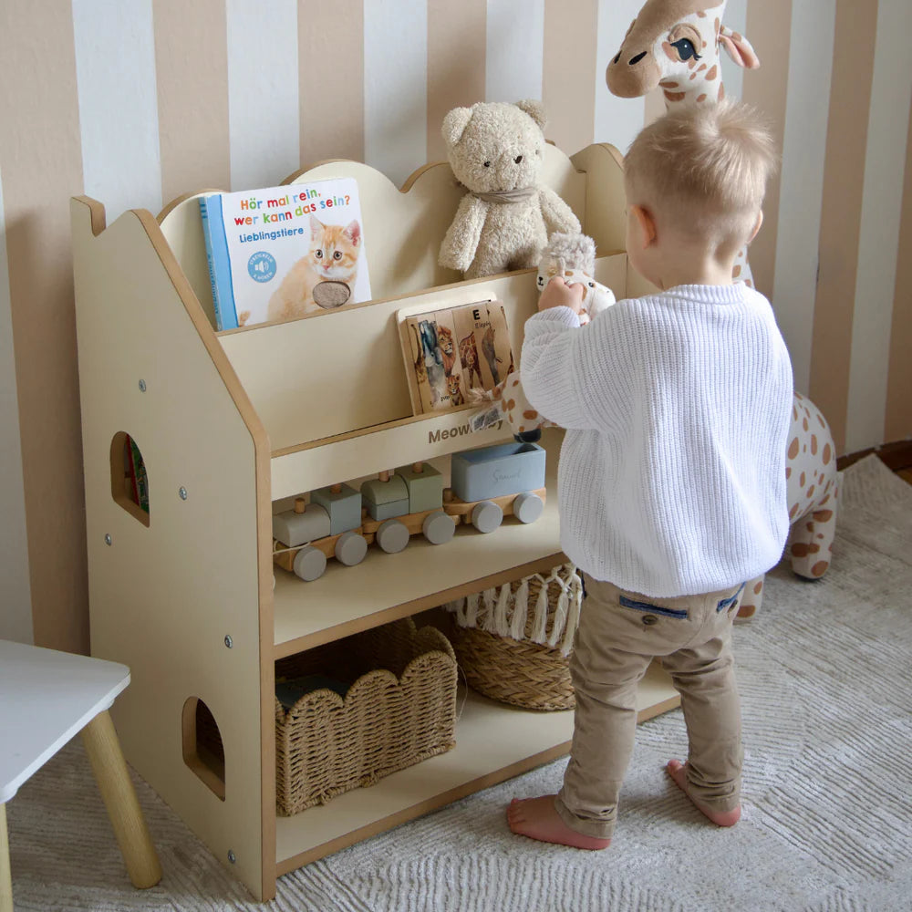 meowbaby-cloudy-biblioth-que-montessori-avec-tag-re-en-bois image 7