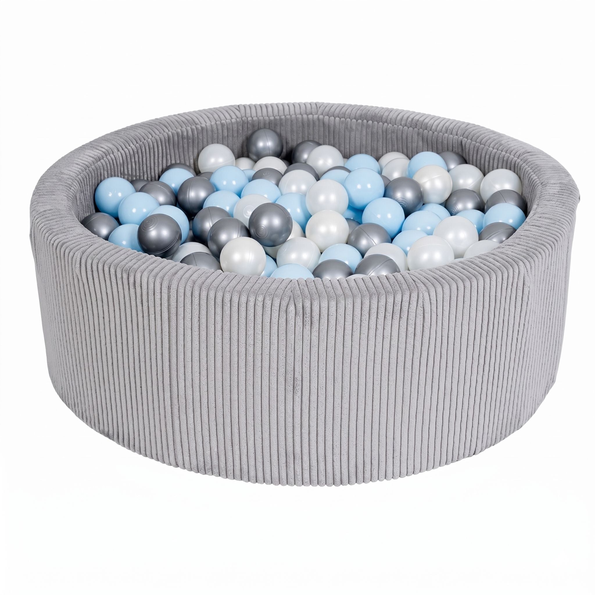 meowbaby-piscine-balles-ronde-90x30-cm-corduroy-aesthetic-gris-200-balles image 5
